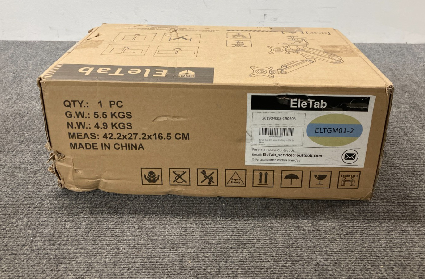Eletab ELTGM01-2 Dual Monitor Desk Arm - Open Box -