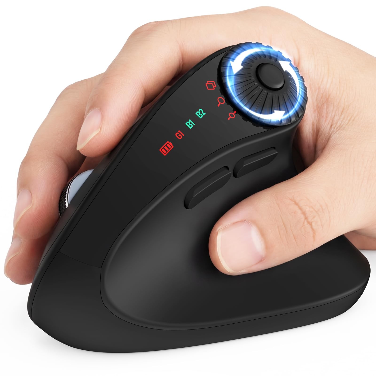 MAM51 Ergonomic Mouse, Bluetooth Mouse with Side Scroll Wheel