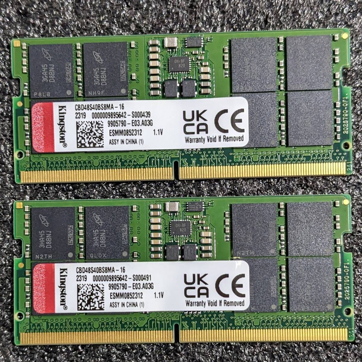Kingston DDR5 SODIMM 32GB (16GB x2) laptop RAM DDR5-4800 used