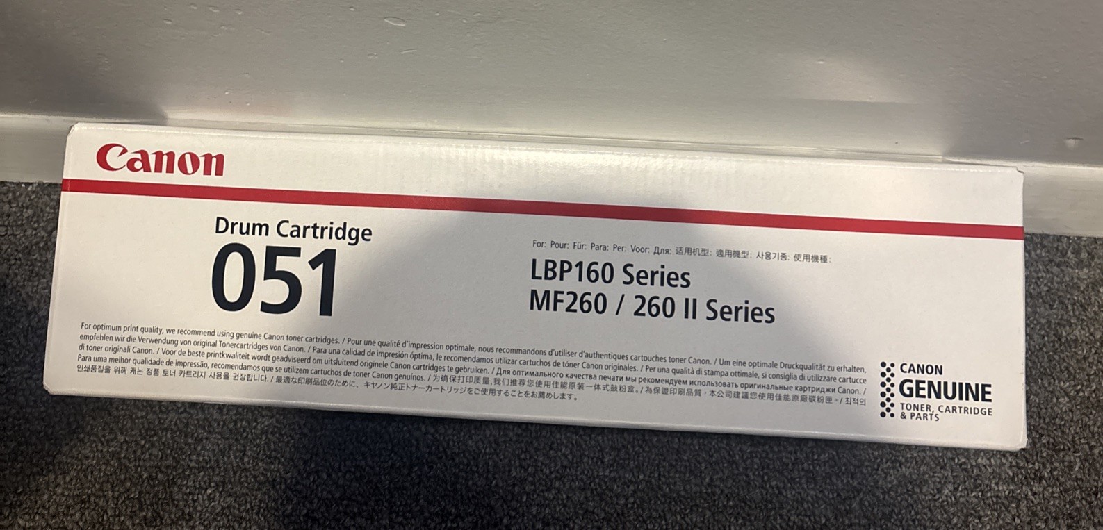 Canon Genuine 051 Black Drum Cartridge Compatible with LBP162dw, MF260 Series