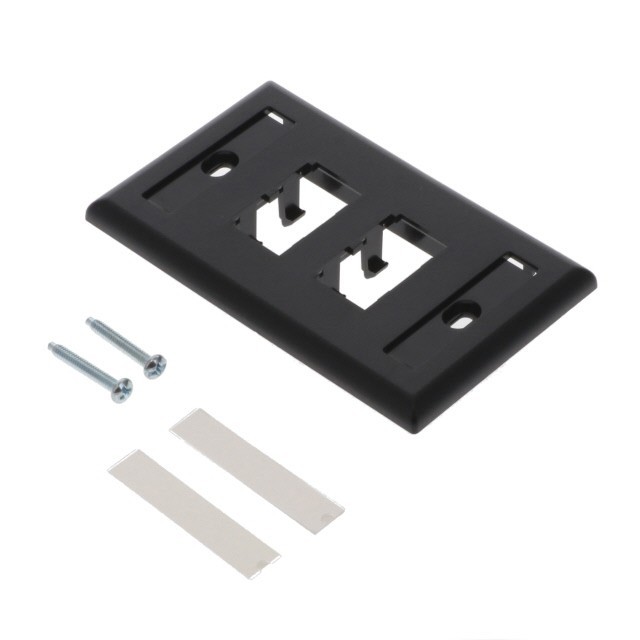 Panduit Mini-com Faceplate Single Gang 4-Port Faceplate, Black