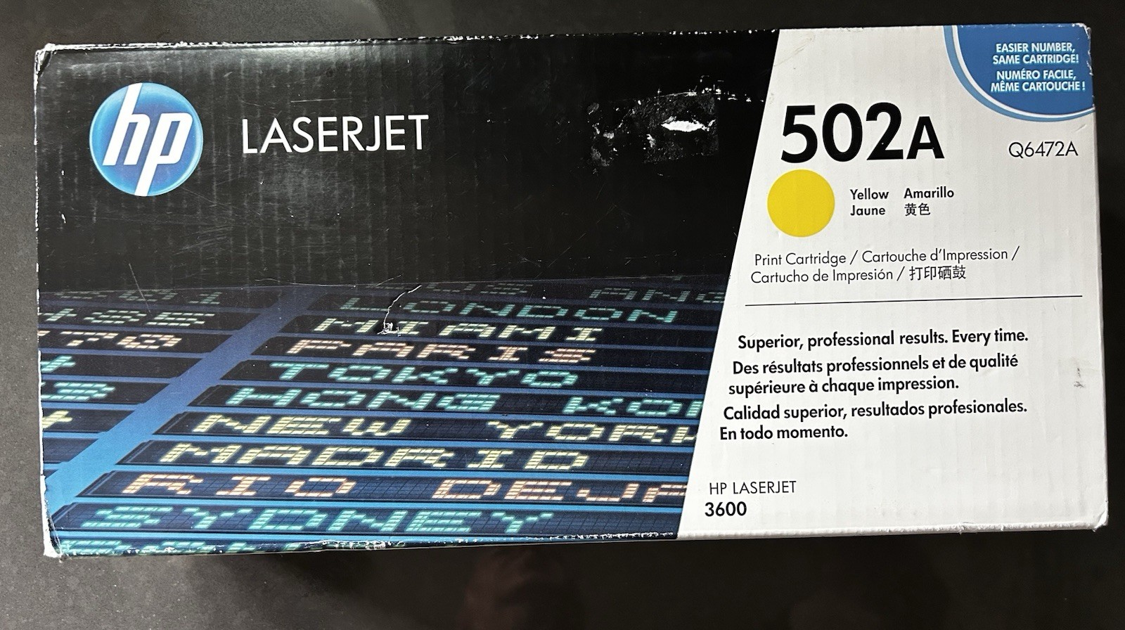 NIB HP 502A Q6472A Toner Cartridge Q6472A YELLOW LaserJet 3600 Sealed