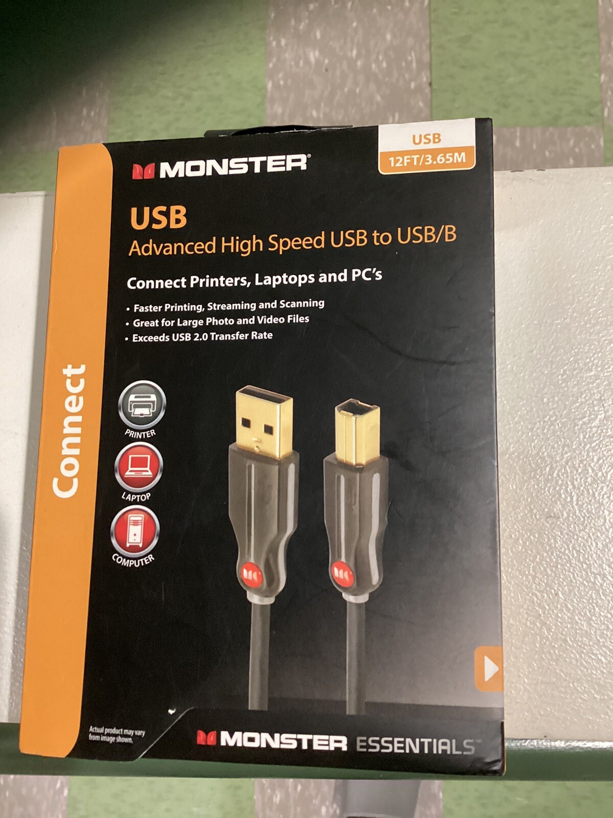 Monster Essential USB Cable Advanced High Speed Data Ethernet Cable -12 ft/3.65M
