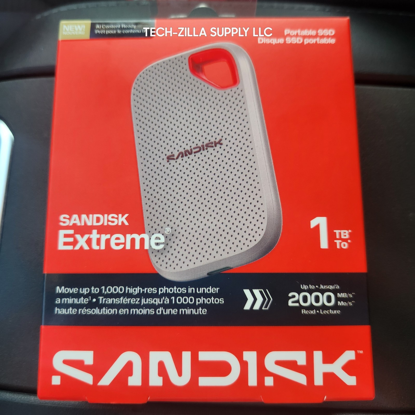 SanDisk Extreme Portable SSD 1TB 2000MB/s USB-C Password Protection Gray