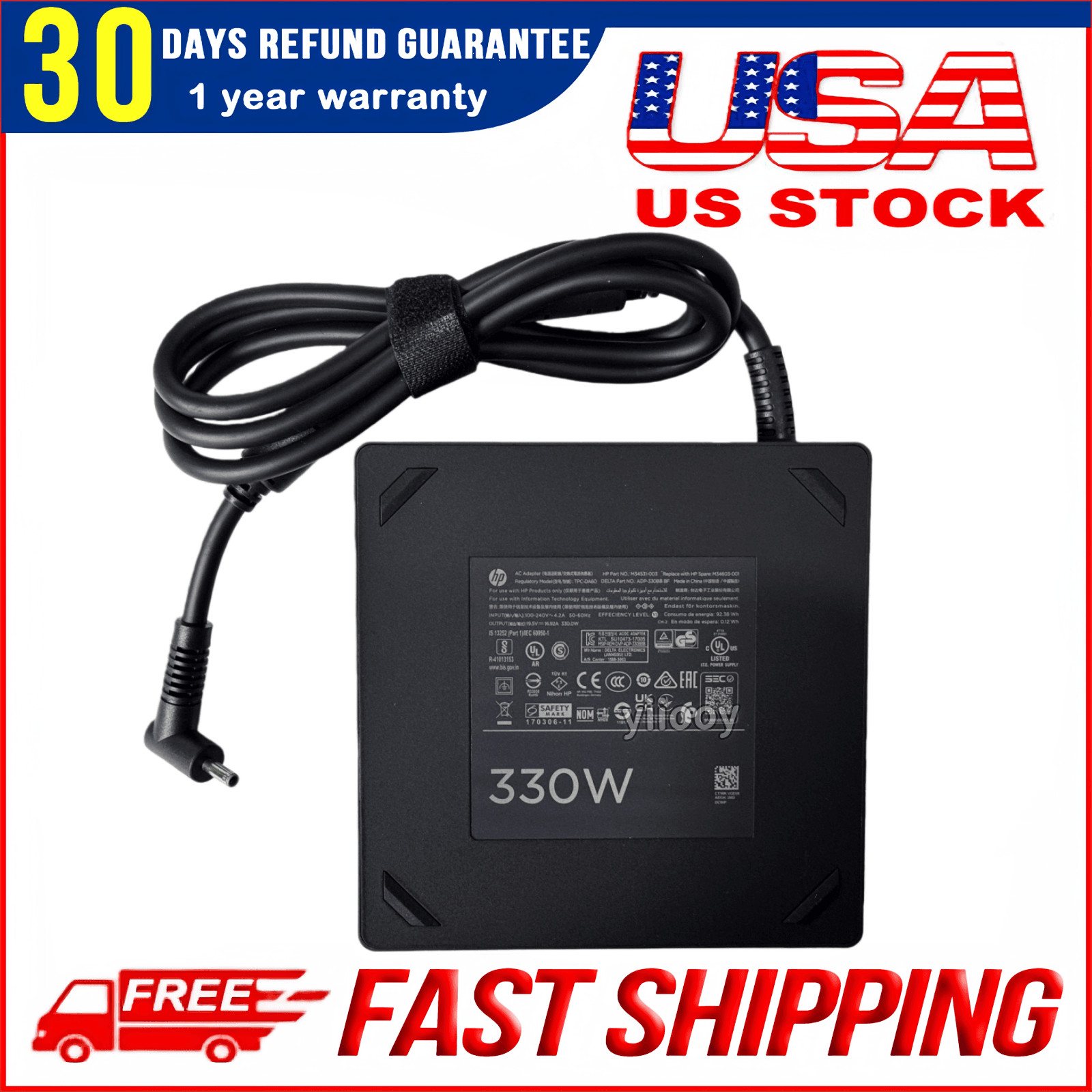 New Original 330W TPC-DA60 AC Adapter Charger For HP OMEN /Envy/Z VR TPN-Q266