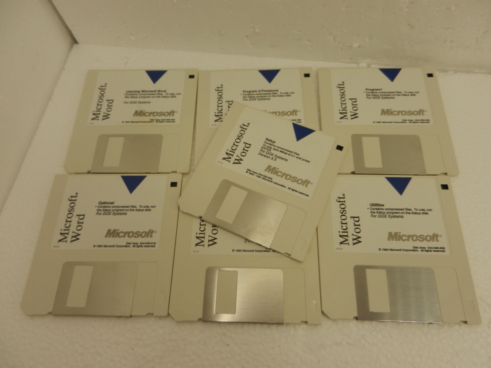 Vintage -  Microsoft Word  for DOS - 7 Floppy Disk Set 3.5" - Rare Floppies
