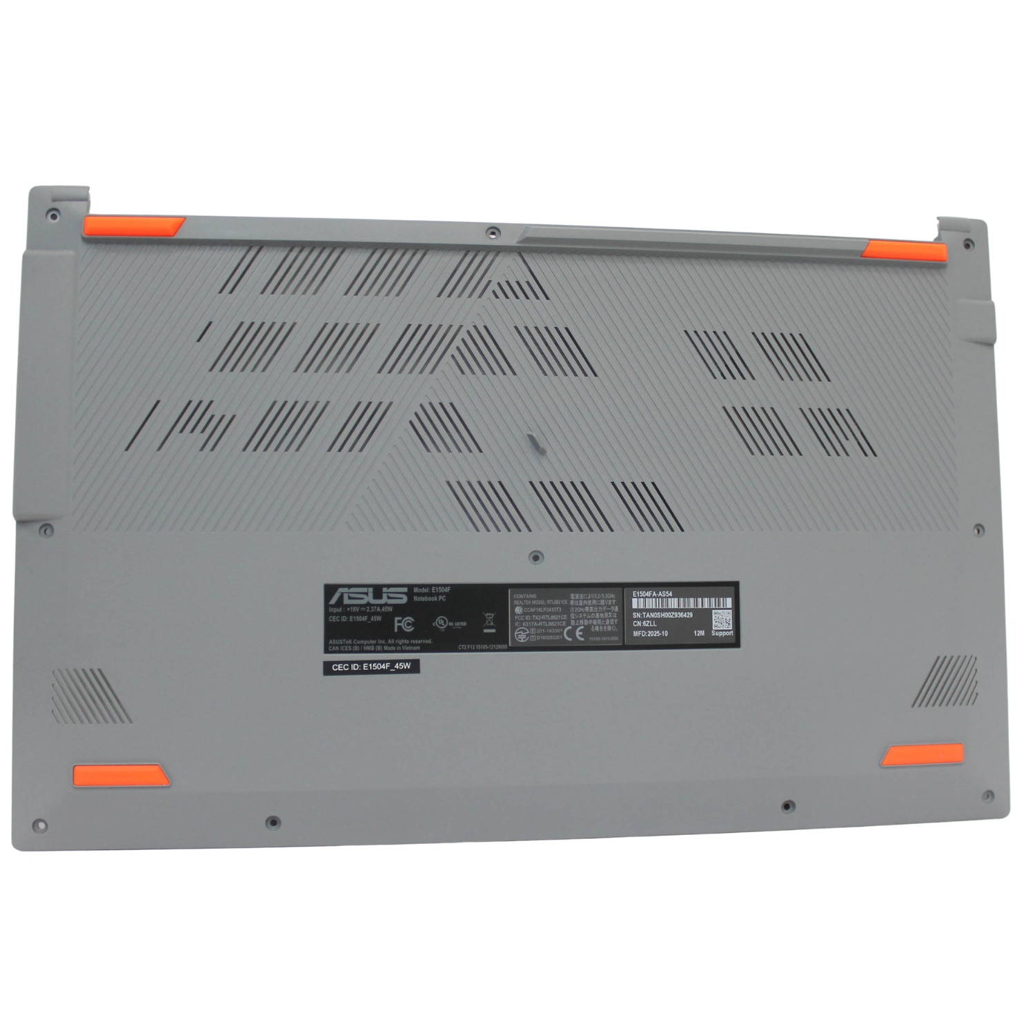 90NB0ZT1-R7DP10 ASUS VivoBook Go 15 E1504FA Bottom Base Cover Silver Grade A