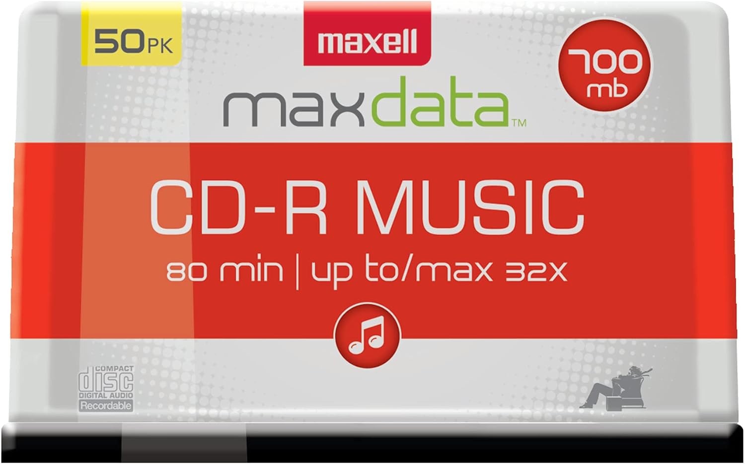 CD-R Music Spindle 50-Pack 700MB 80 Min Audio Blank Recordable Media Discs