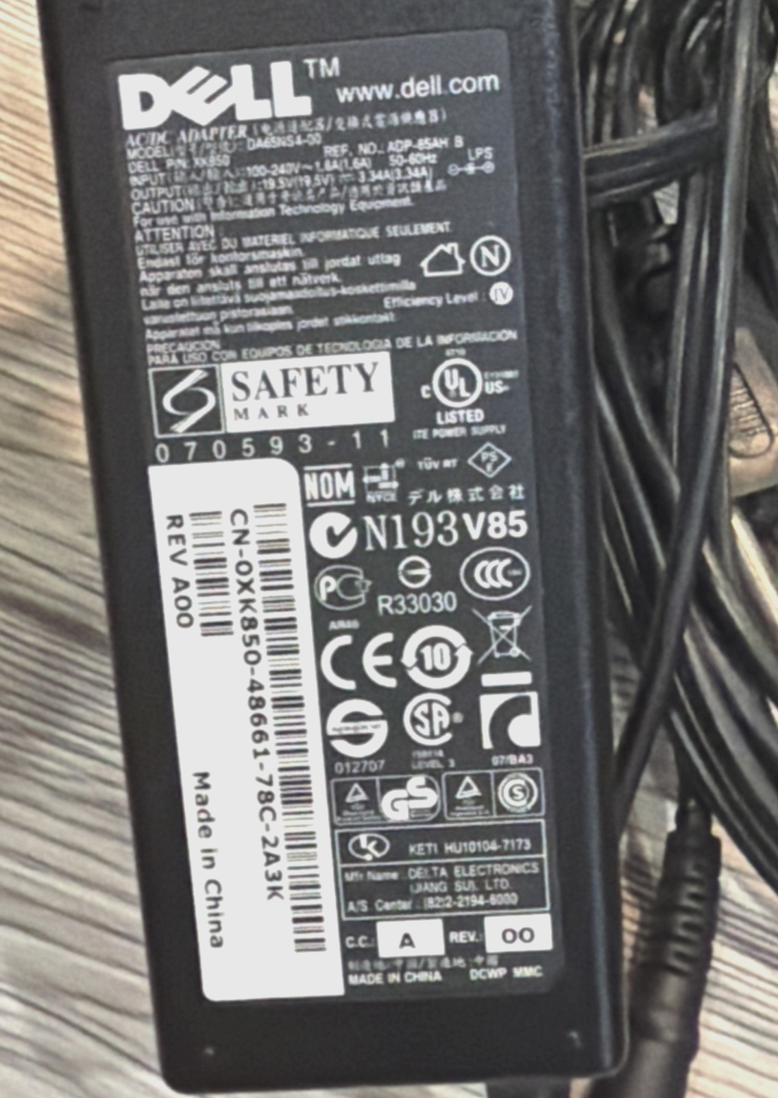 Genuine Dell 65W Laptop Charger AC Adapter DA65NS4-00 ADP-65AH 19.5V OEM