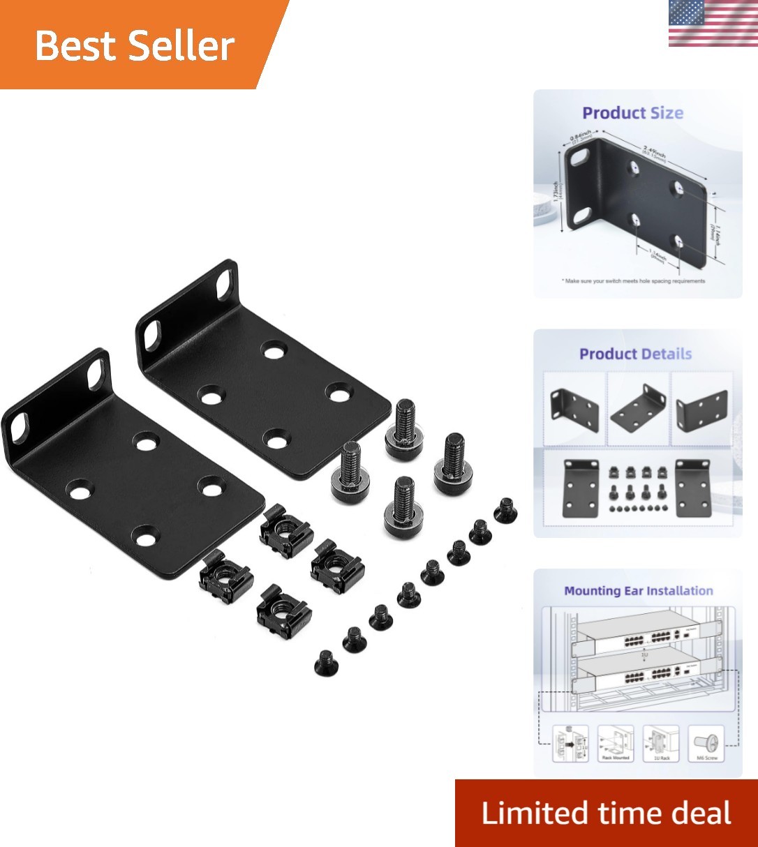 Rack Mount Kit 19" Large Switch Rack Ears Compatible for Cisco Business Serie...