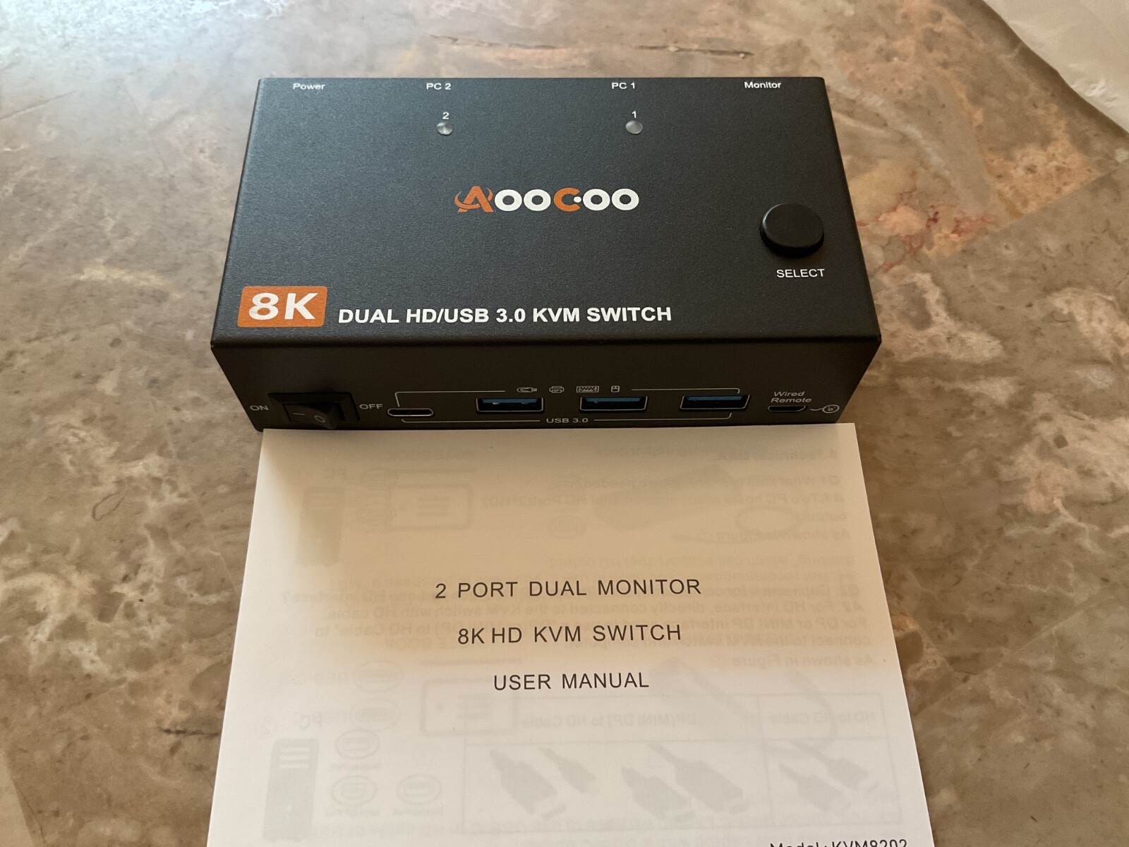 AooCoo 8K Dual HD/USB 3.0 KVM Switch