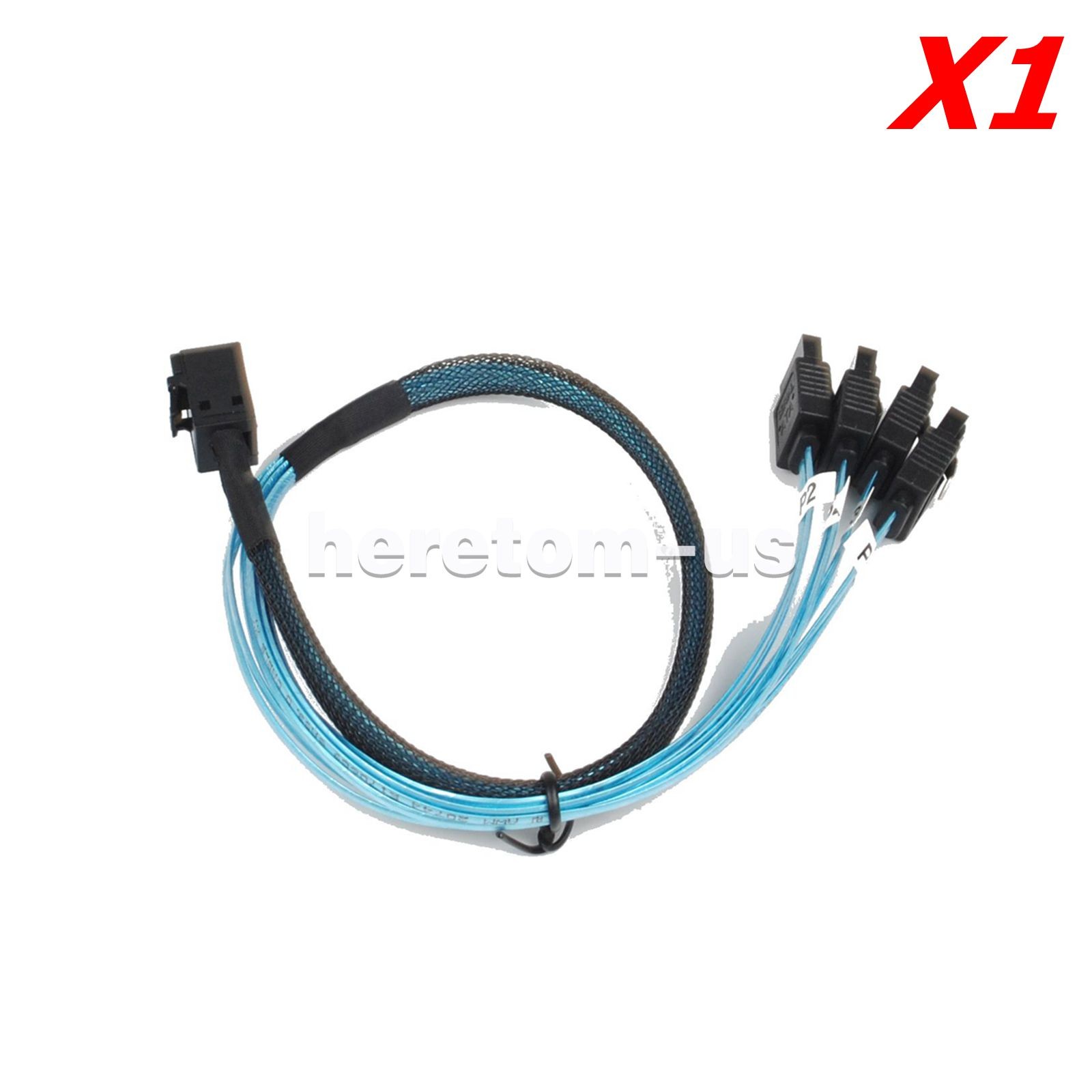 Lot Mini SAS SFF-8643 Target to 4 SATA Host Hard Disk Data Serve Raid Cable 0.5m