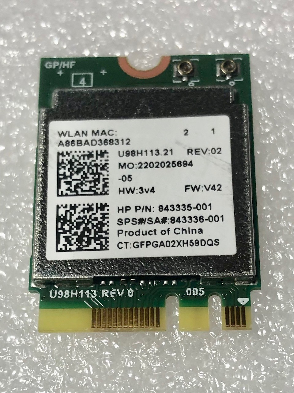 843336-001 New HP Realtek RTL8188EE 802.11b/g/n NGFF AW-NE259NF U98H113.21