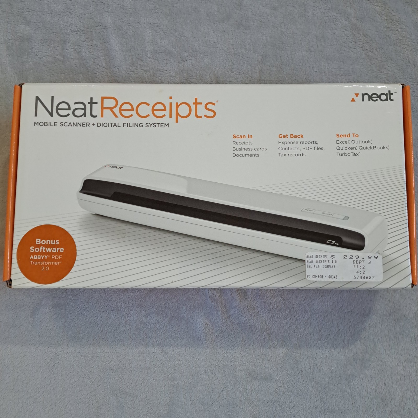 NeatReceipts NM-1000 Mobile Scanner Digital Filing System for Mac – Open Box