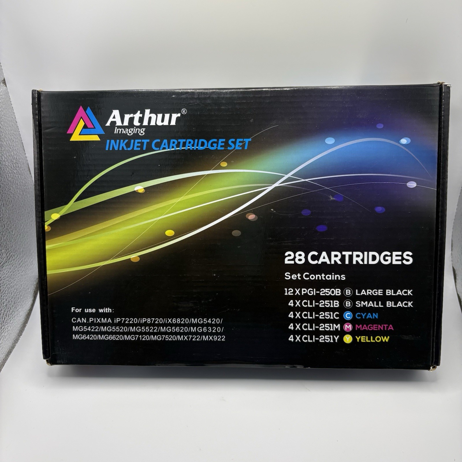 Arthur Imaging Inkjet Canon Compatible Cartridge Set 28 PIXMA iP7220 iP8720 NEW