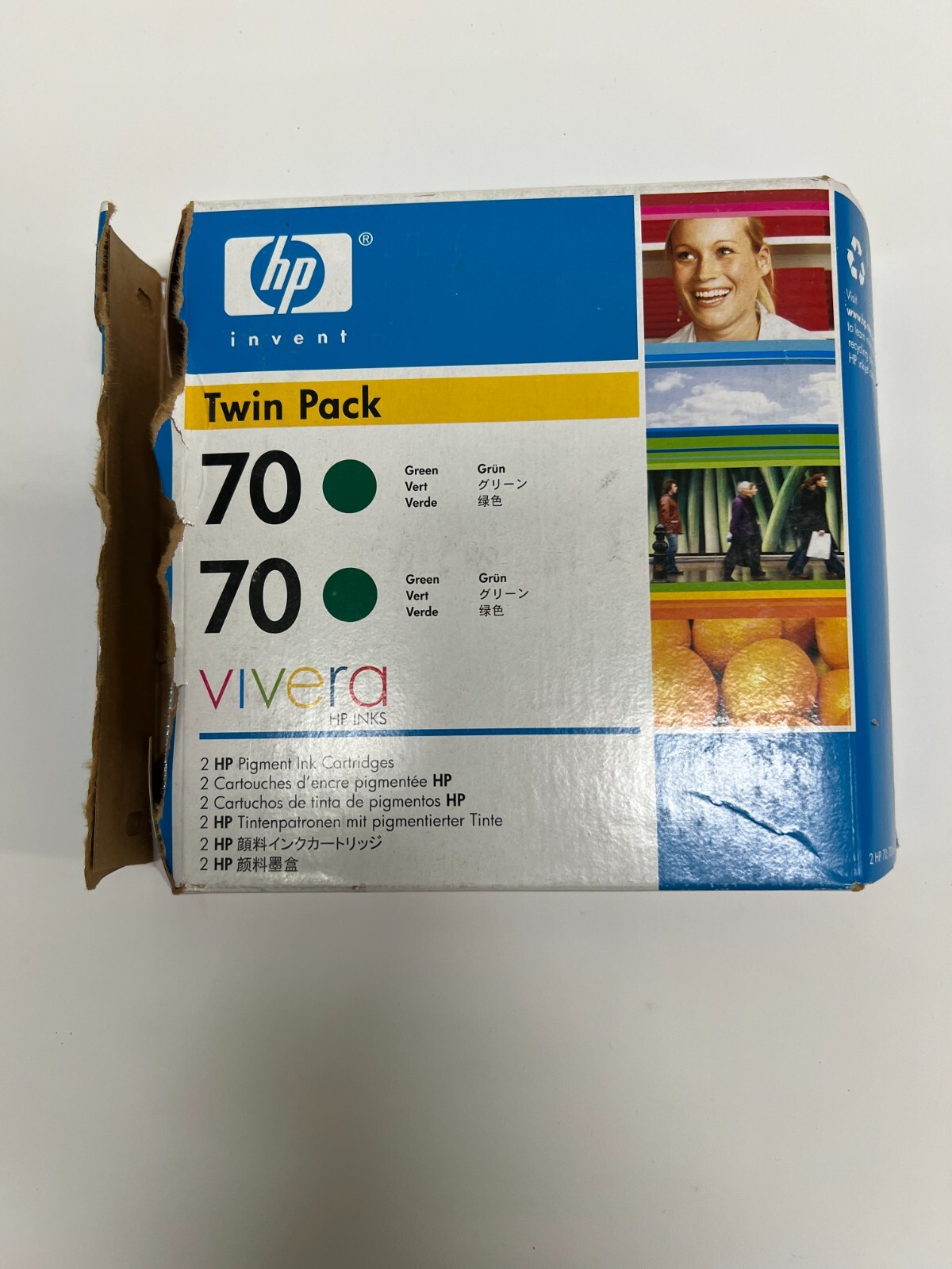SINGLE Genuine HP 70 Green Ink Cartridge - HP Designjet Z3100/Z2100 C9457A