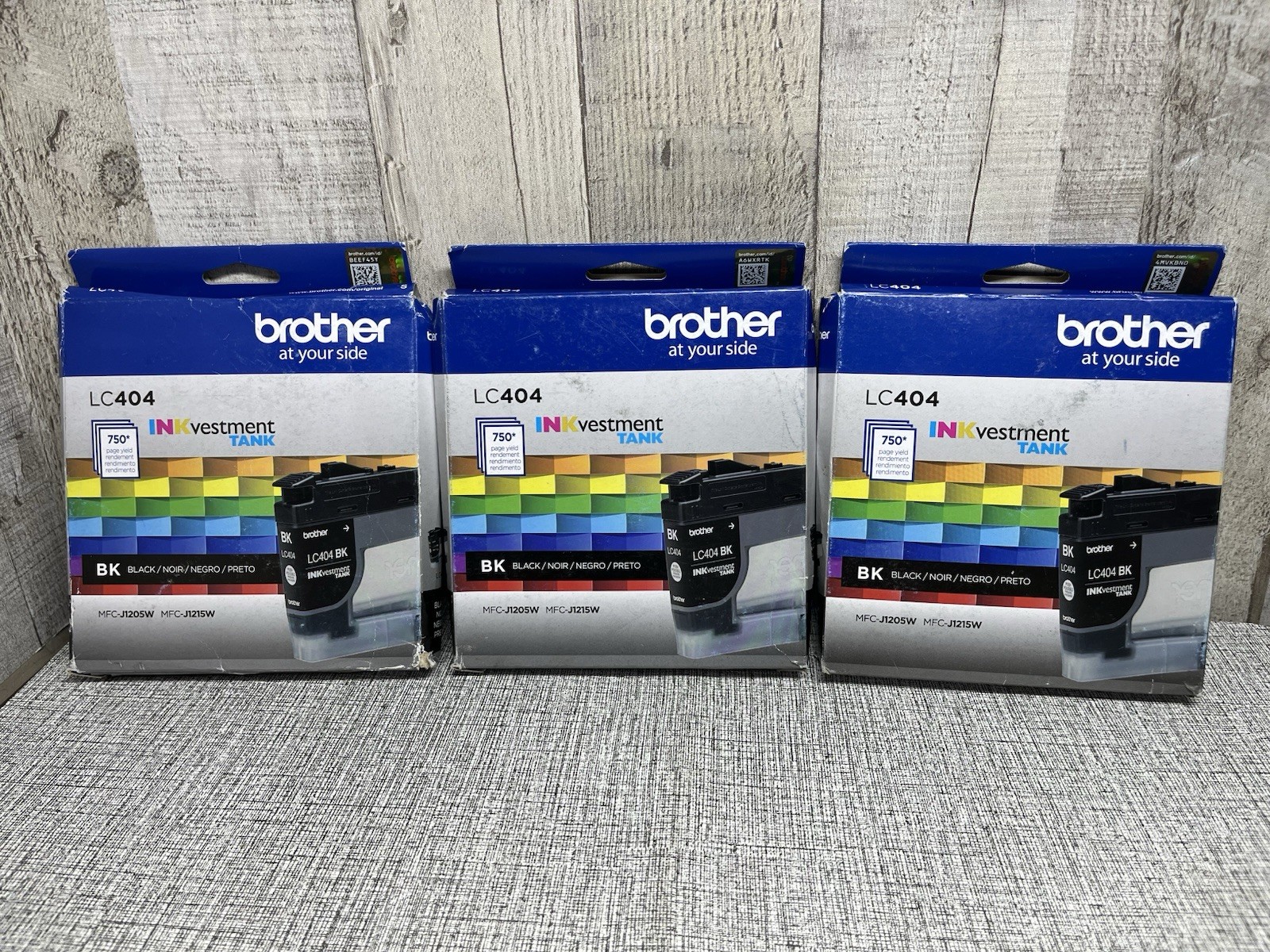 3x BROTHER LC404 BK Black INKvestment Tank Ink Cartridges MFC-J1205W/J1215W