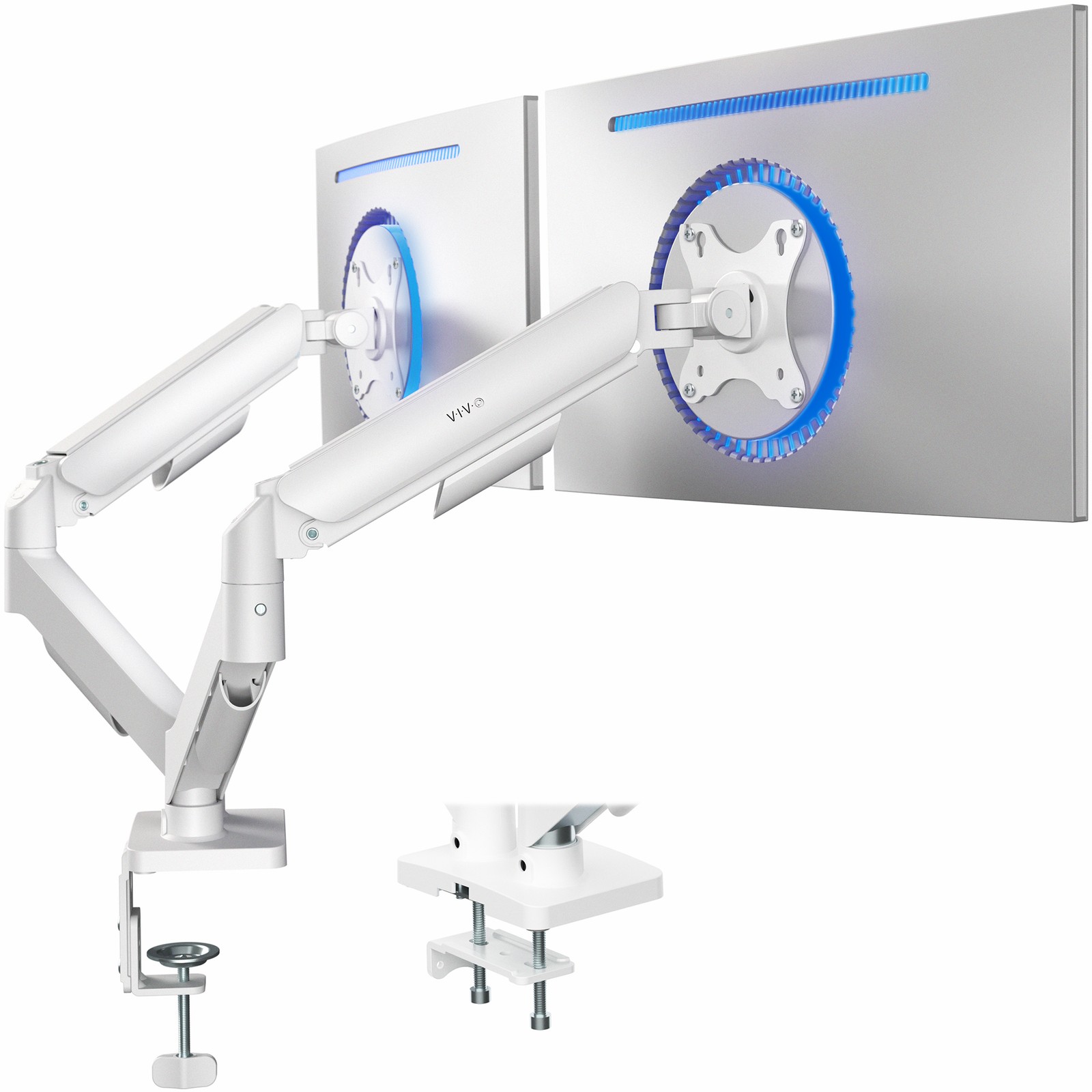 VIVO Dual Monitor Mechanical Spring Desk Mount Fits Computer Screens up to 32"