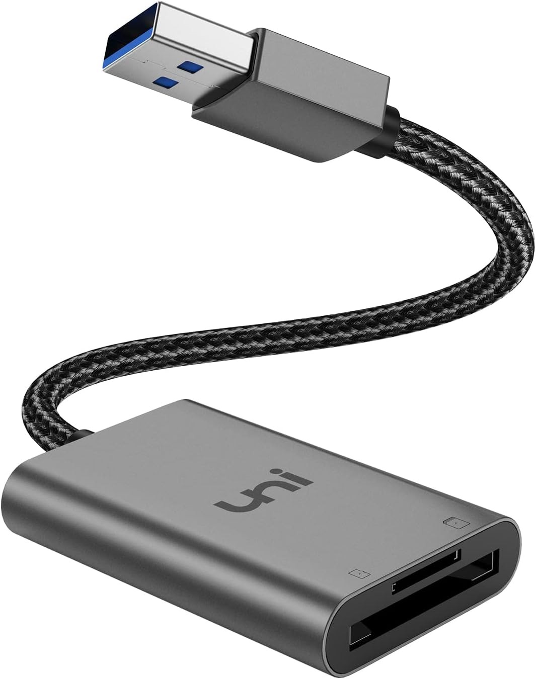uni SD Card Reader, High-Speed USB 3.0 to Micro Adapter, Grey 