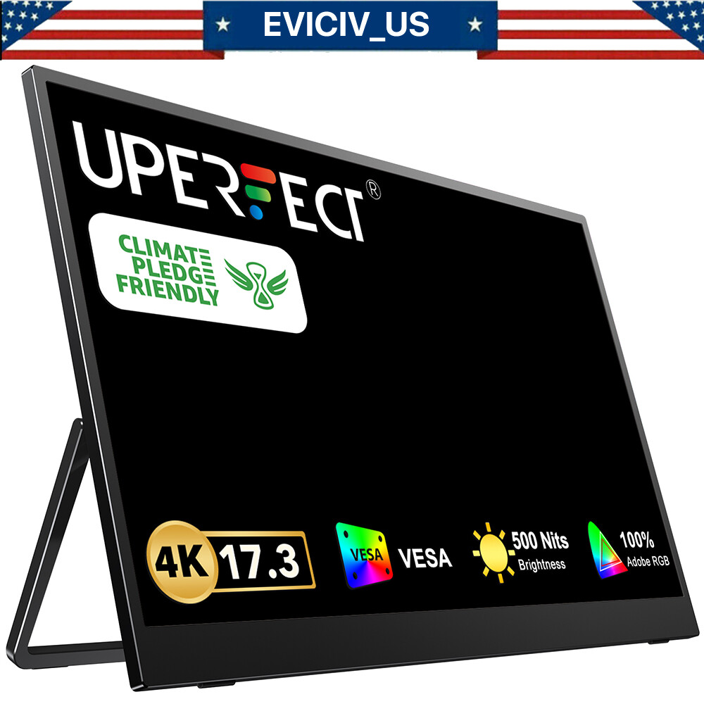 4K Tragbarer Monitor, UPERFECT 17.3" Portable Display 3840*2160 IPS USB C HDMI