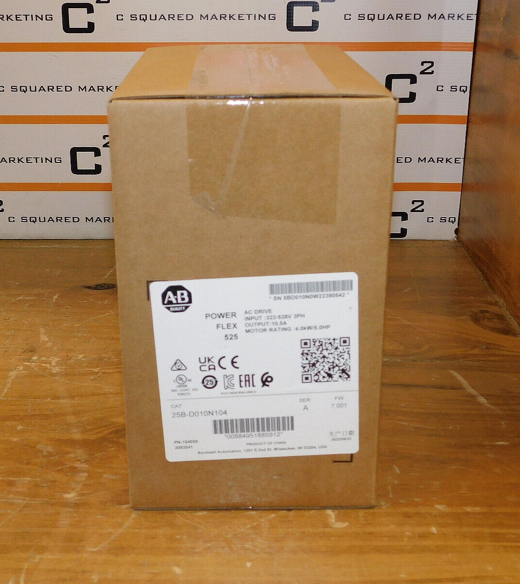 Allen Bradley 25B-D010N104 /A PowerFlex 525 AC Drive 5 HP FW 7.001 NEW FS CSQ