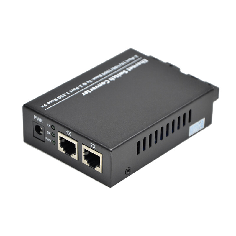 1Pc 10/100/1000M Ethernet Media Converter Fiber Optic Transceiver 2Fiber 2RJ45 