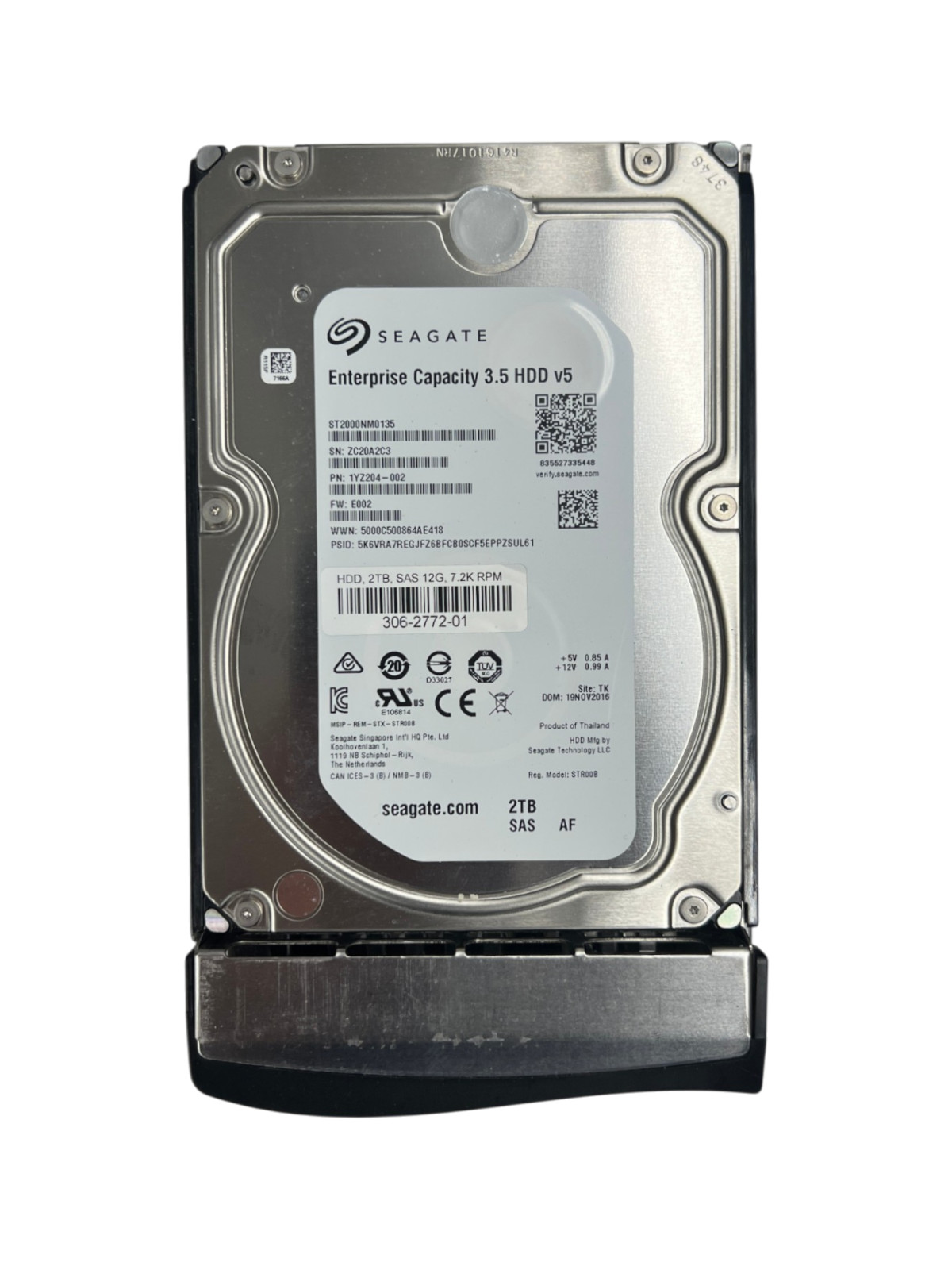 Seagate ST2000NM0135 2TB 7.2K 12Gb/s SAS 3.5" Enterprise Hard Drive  100% HEALTH