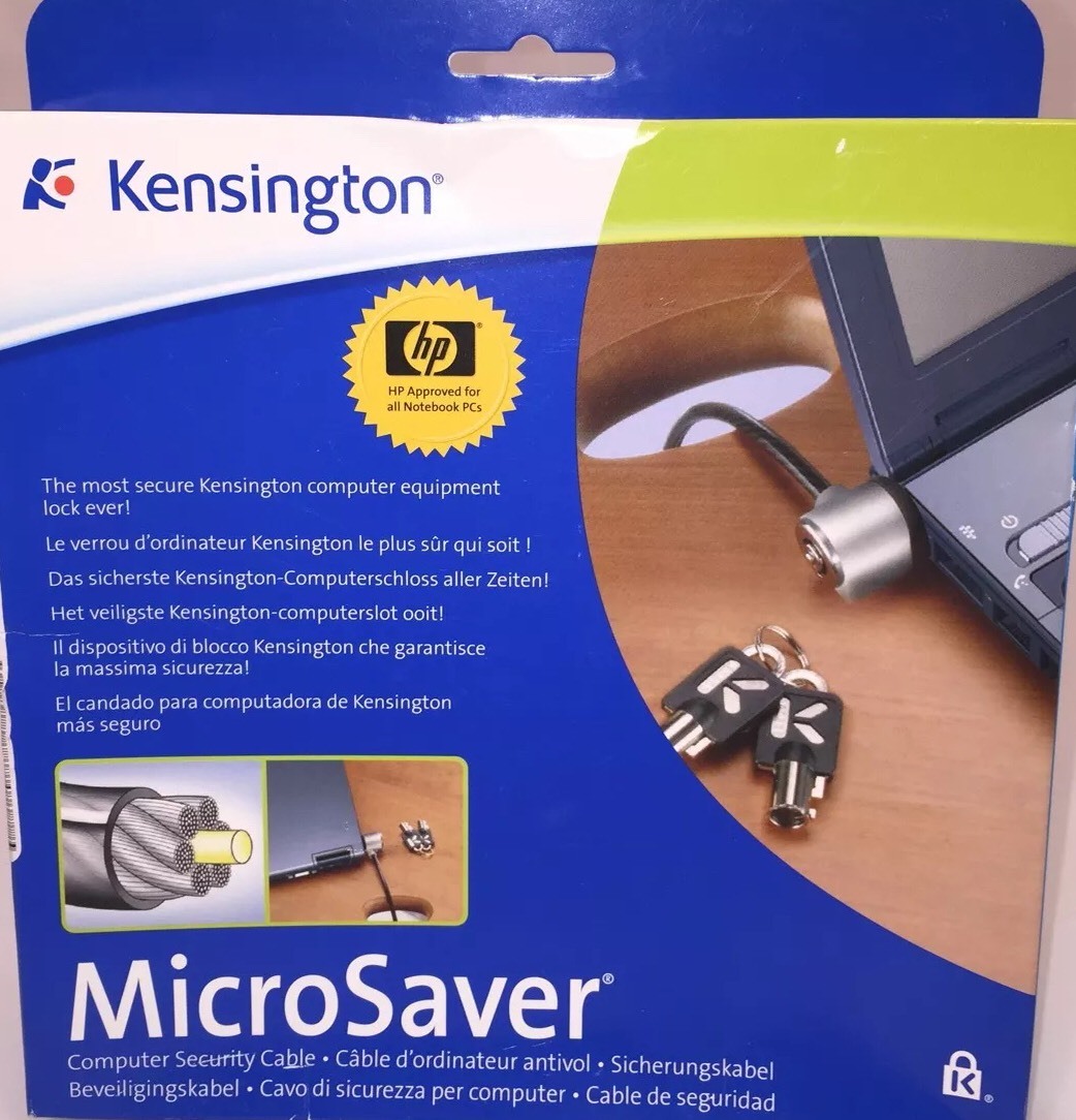 Kensington K64084US-PC766A HP MICROSAVER COMPUTER SECURITY LOCK CABLE New