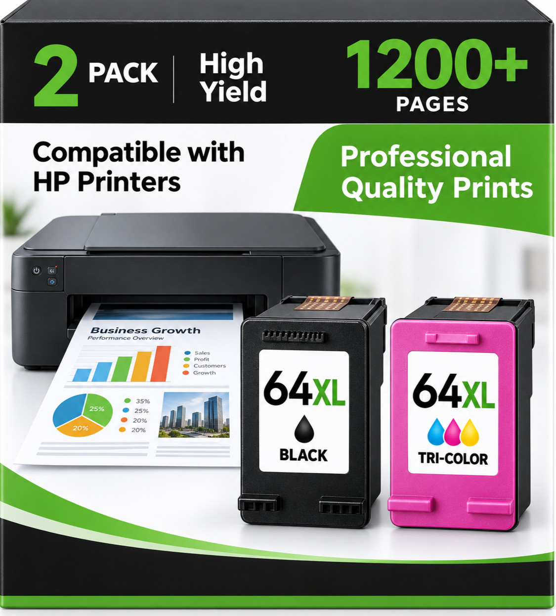 64XL Combo Ink Cartridges for HP 64 XL Envy 7855 7155 7858 6255 7800 7164 6255