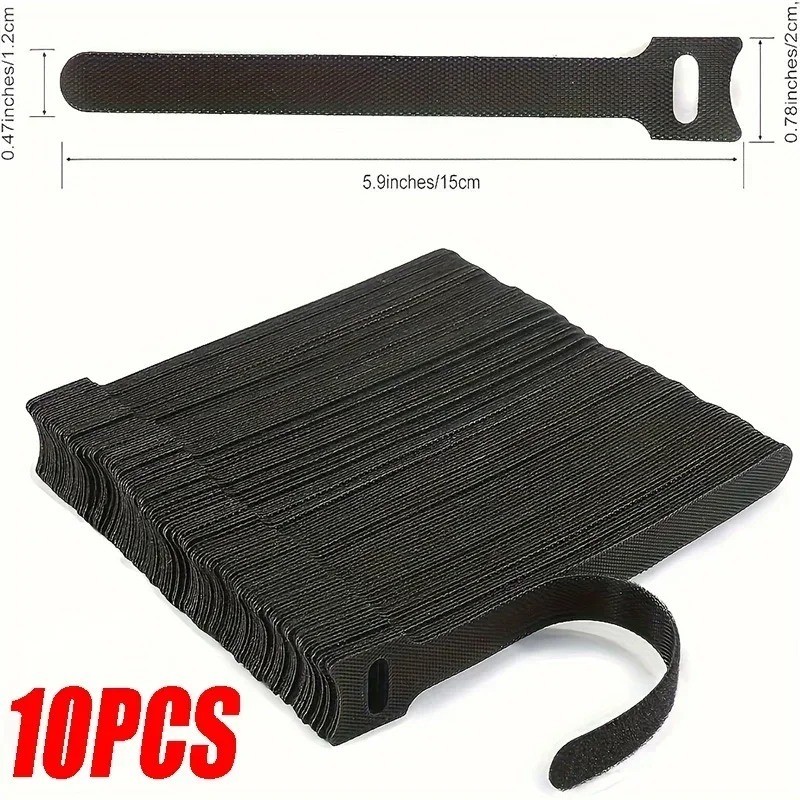10-100pcs Cable Straps Wire Cord Hook Loop Ties Reusable Fastening Organizer Lot
