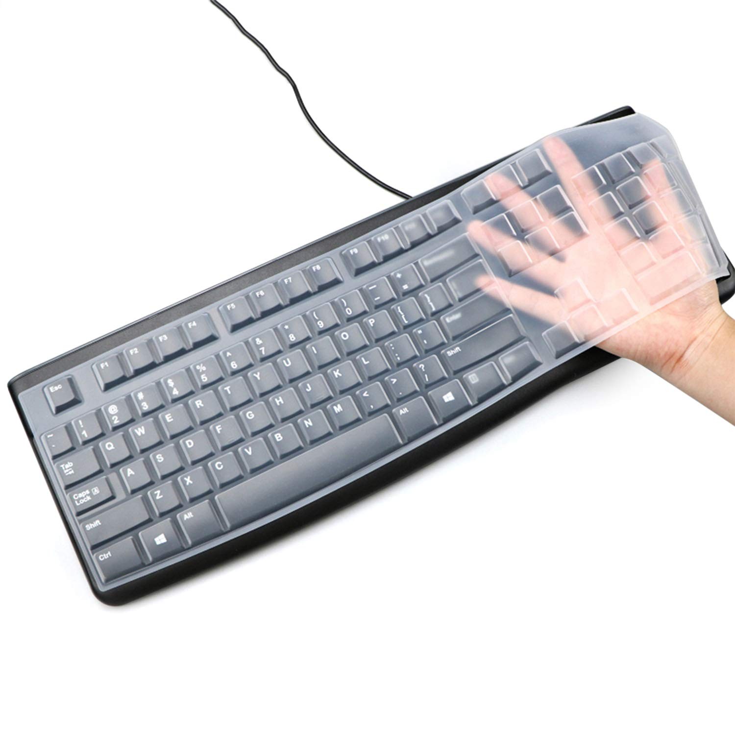 Silicone Keyboard Cover Skin for Logitech K120 & MK120 Ergonomic Desktop USB ...