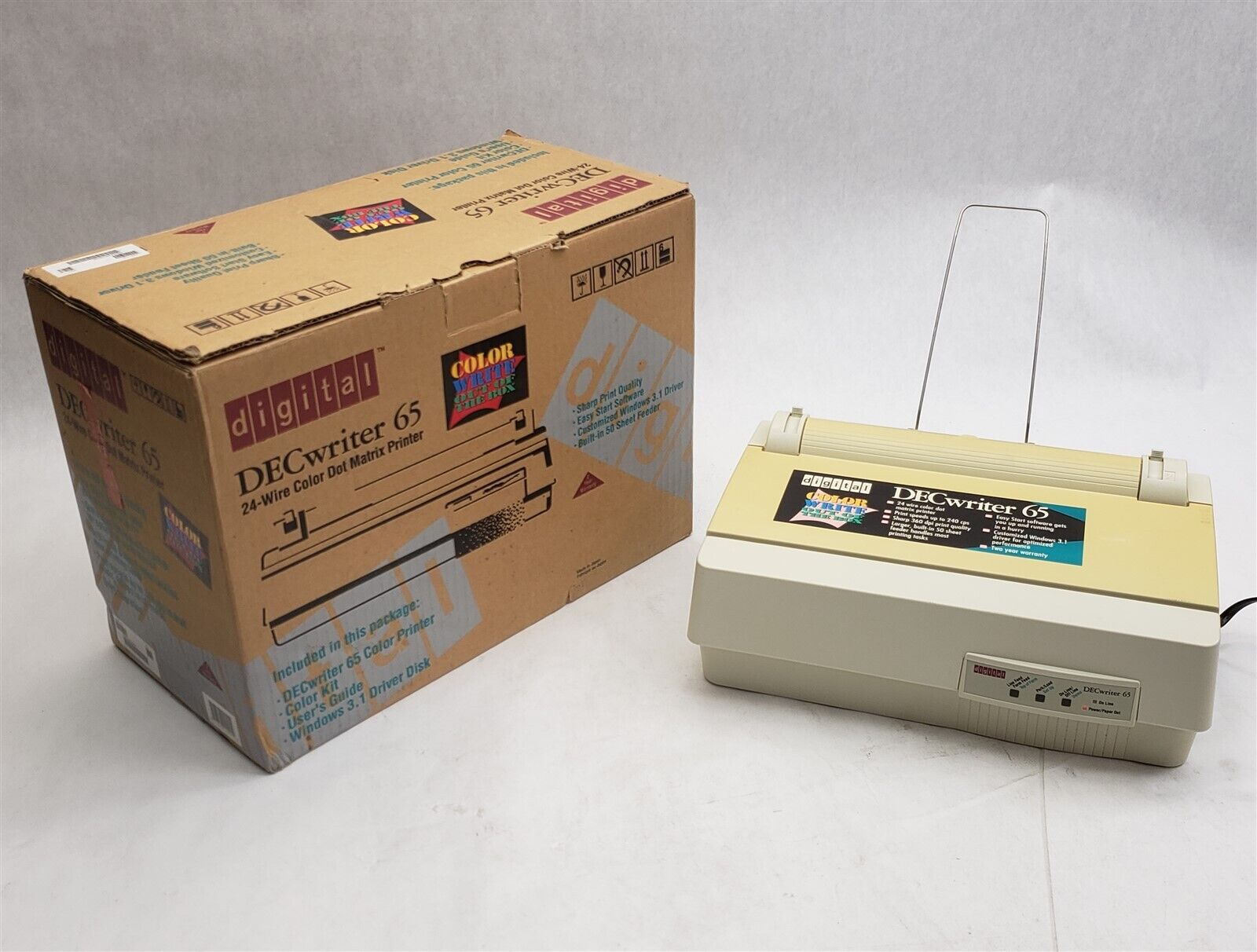 DEC Digital DECwriter 65 24-Wire Color Dot Matrix Printer LA65-CA Vintage