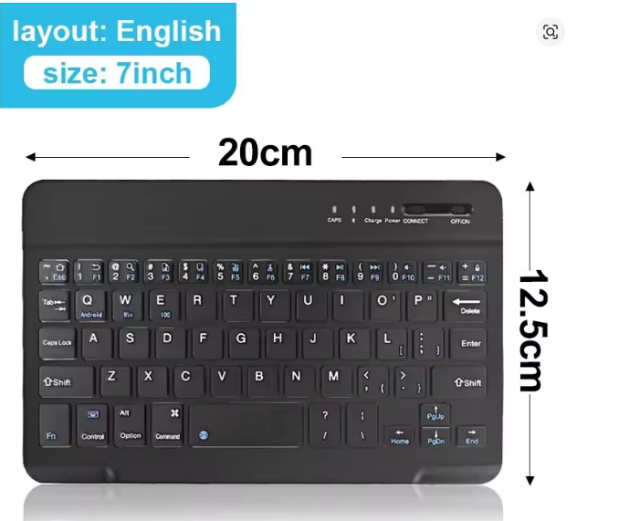Wireless Mini Keyboard Touchpad QWERTY English 7 Inch