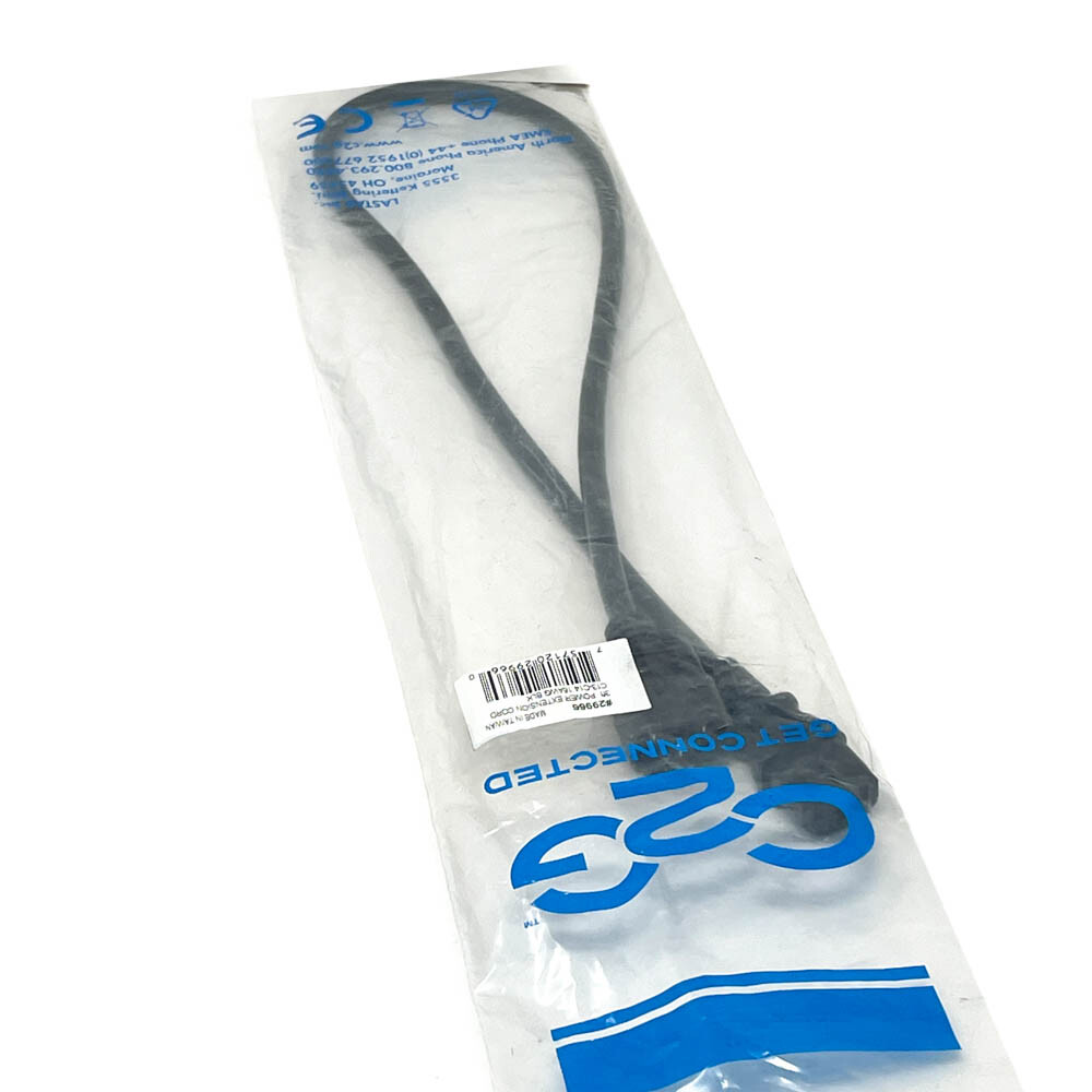 C2G Get Connected 29966 3ft Power Extension Cord, 250 V 16 AWG, Black