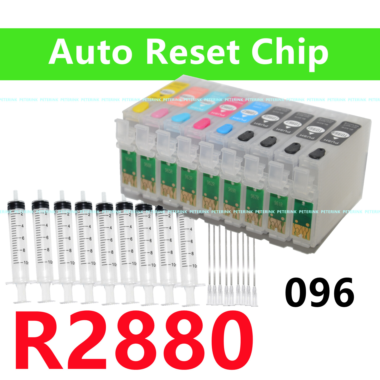 9 Empty Refillable Ink Cartridge for Stylus Photo R2880 T096 96 DTF printing *