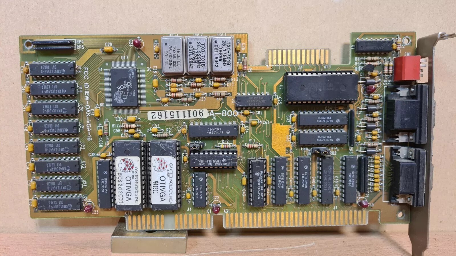 OTIVGA VGA-800 IEW-OAK-VGA-16 ISA Video Graphics Card from 386 Computer