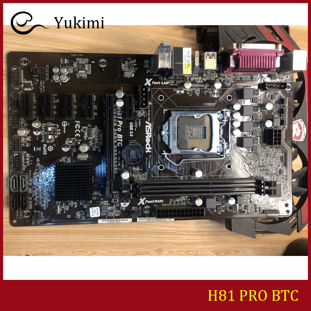 FOR ASROCK H81 PRO BTC DDR3*2 LGA 1150 16GB HDMI D-Sub ATX Motherboard Test OK