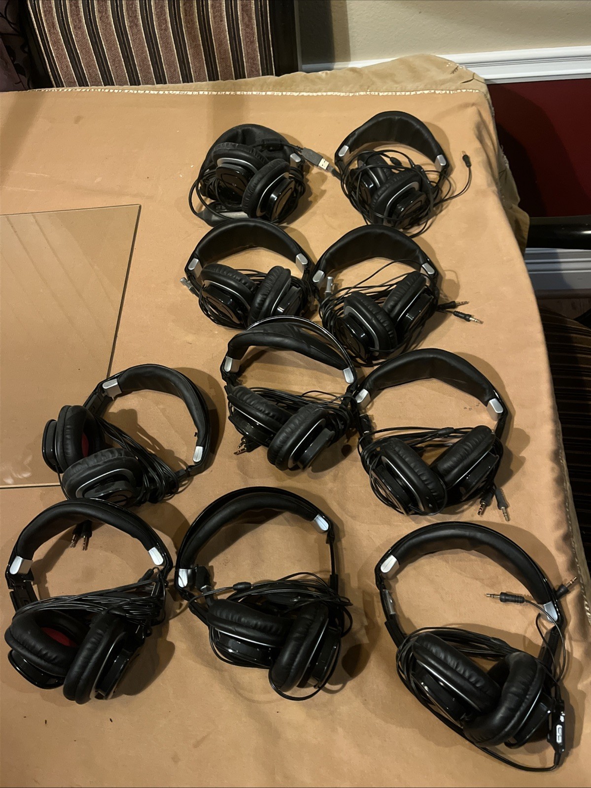 Plantronics Audio 655 Wired Headset W Microphone Lot Of 10 Tested Works