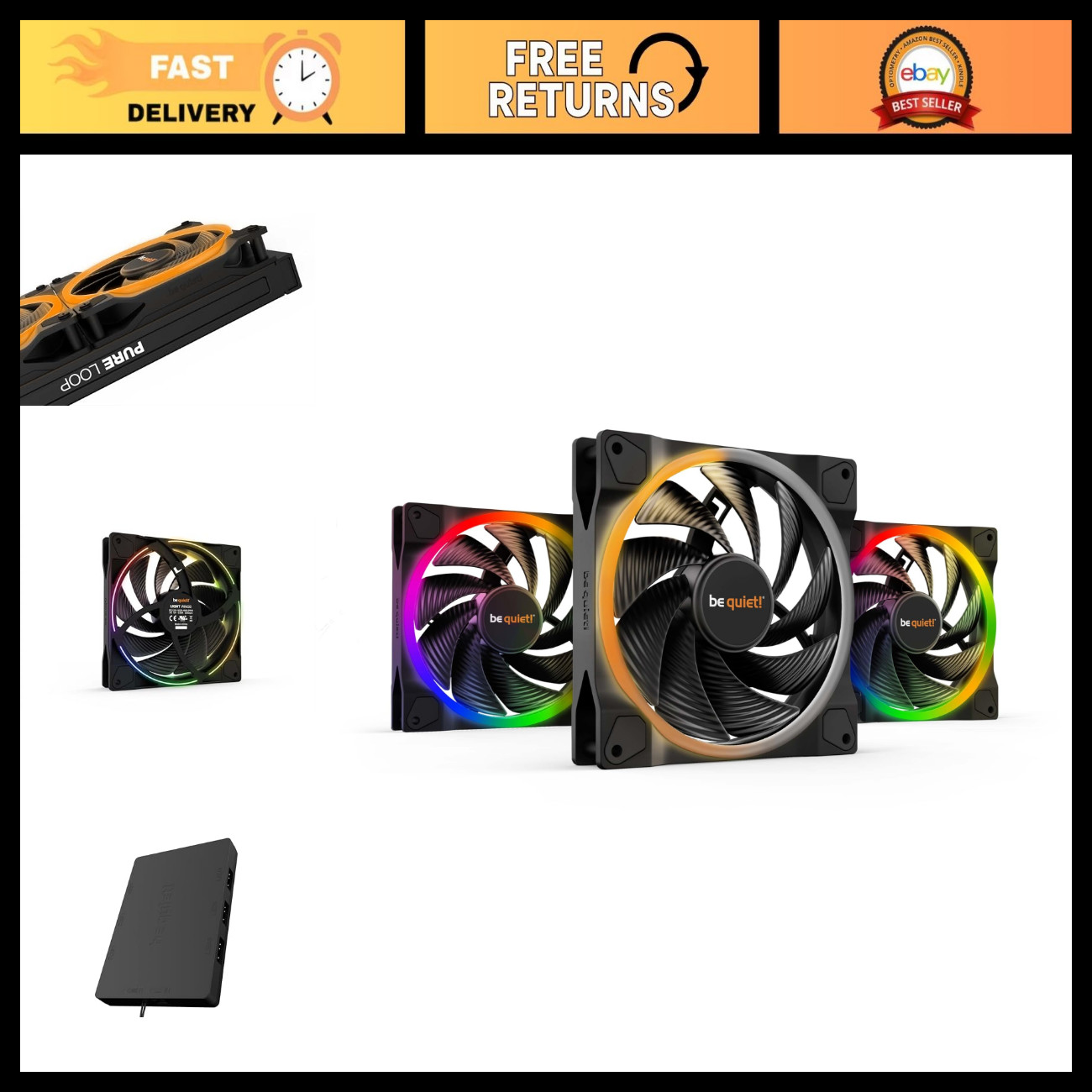 High-Speed 140mm ARGB Case Fans - Triple Pack, PWM, Quiet Operation, Black