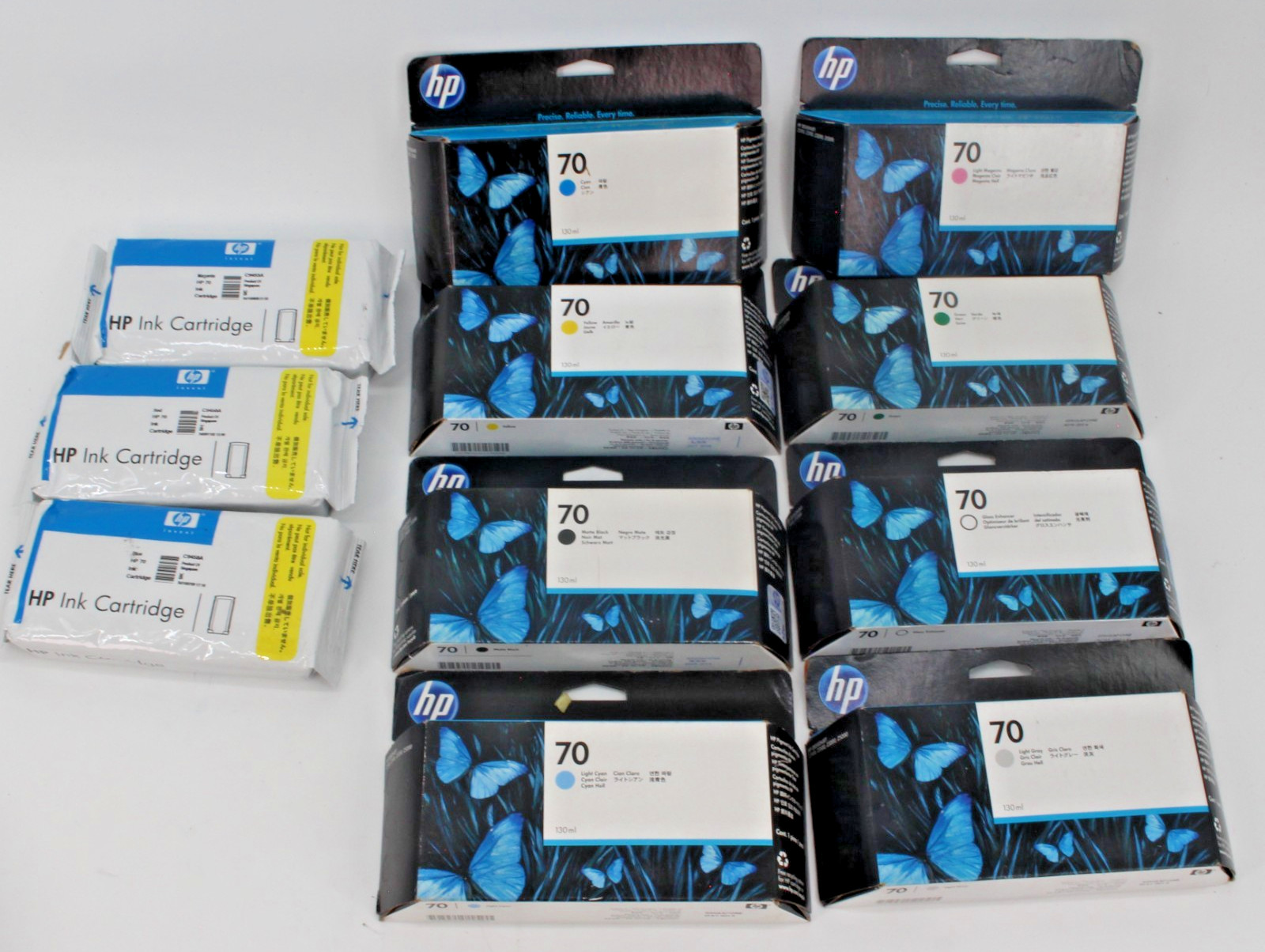 New Genuine Sealed HP 70 Set of 12 Inkjet Cartridges  130ml