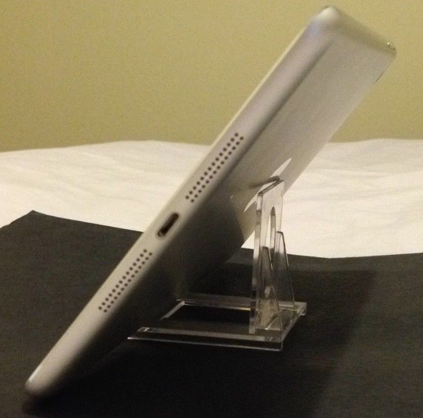 iPad Tablet 2-Piece Adjustable Clear Acrylic Compact Desktop Display Stand Easel