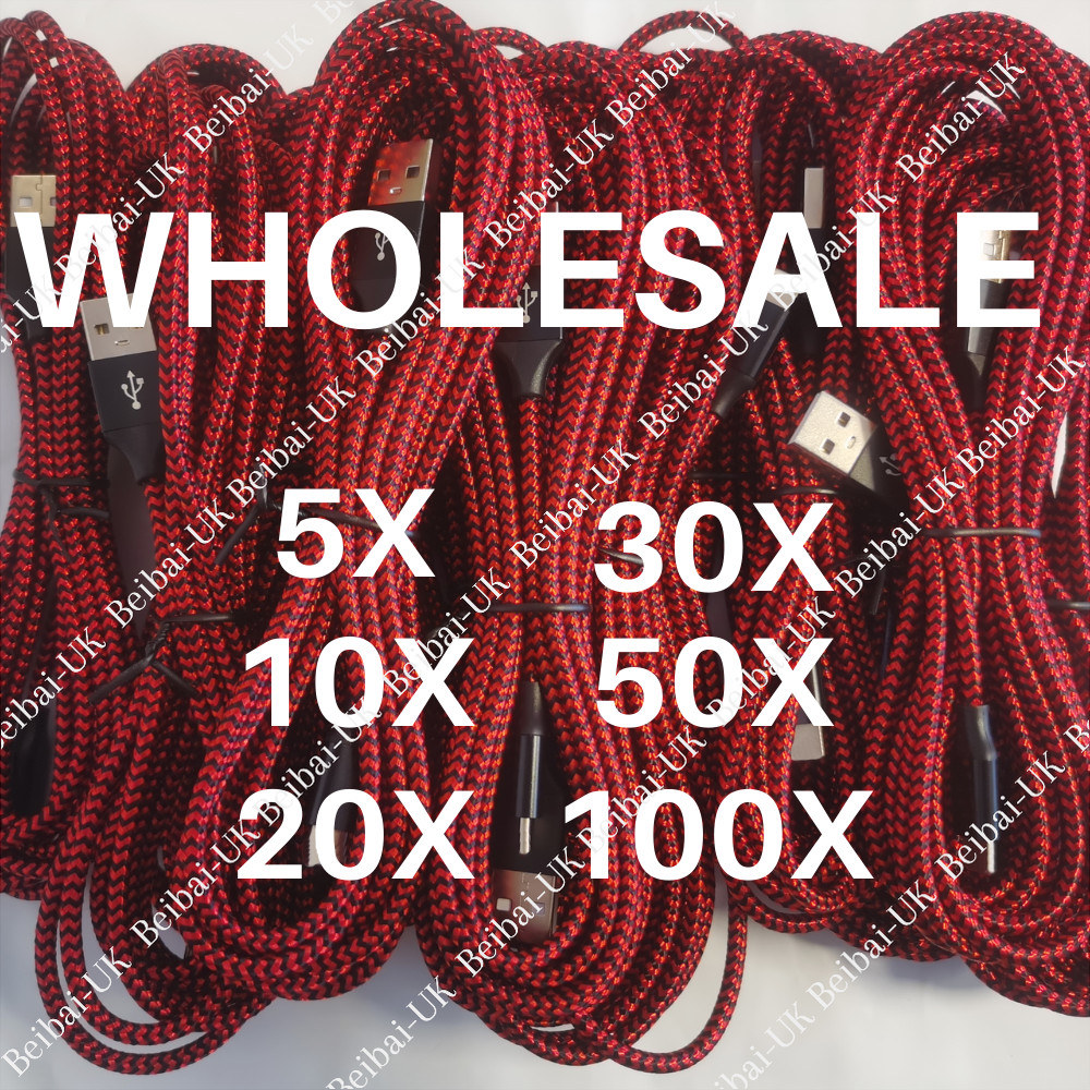 Wholesale Bulk USB Cable 6ft Braided For iPhone 11 XR 8 7 6 X Charging Data Cord