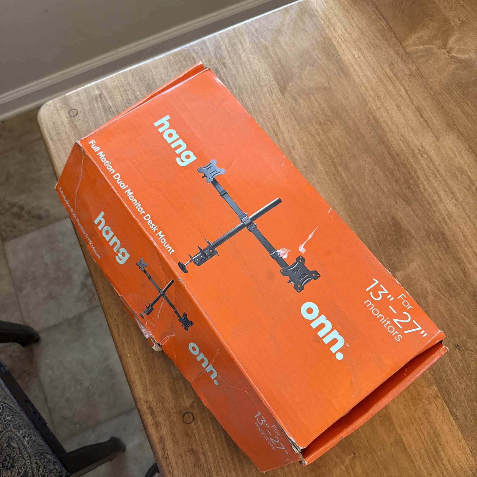 onn. Full Motion Dual Monitor Desk Mount for 13 to 27 Monitors