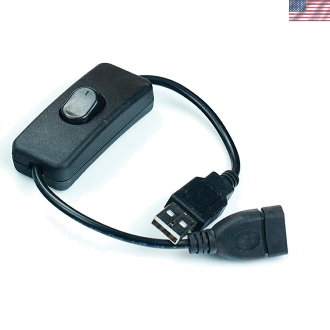 Male-to-Female USB Cable with ON/OFF Switch - Perfect for Raspberry Pi