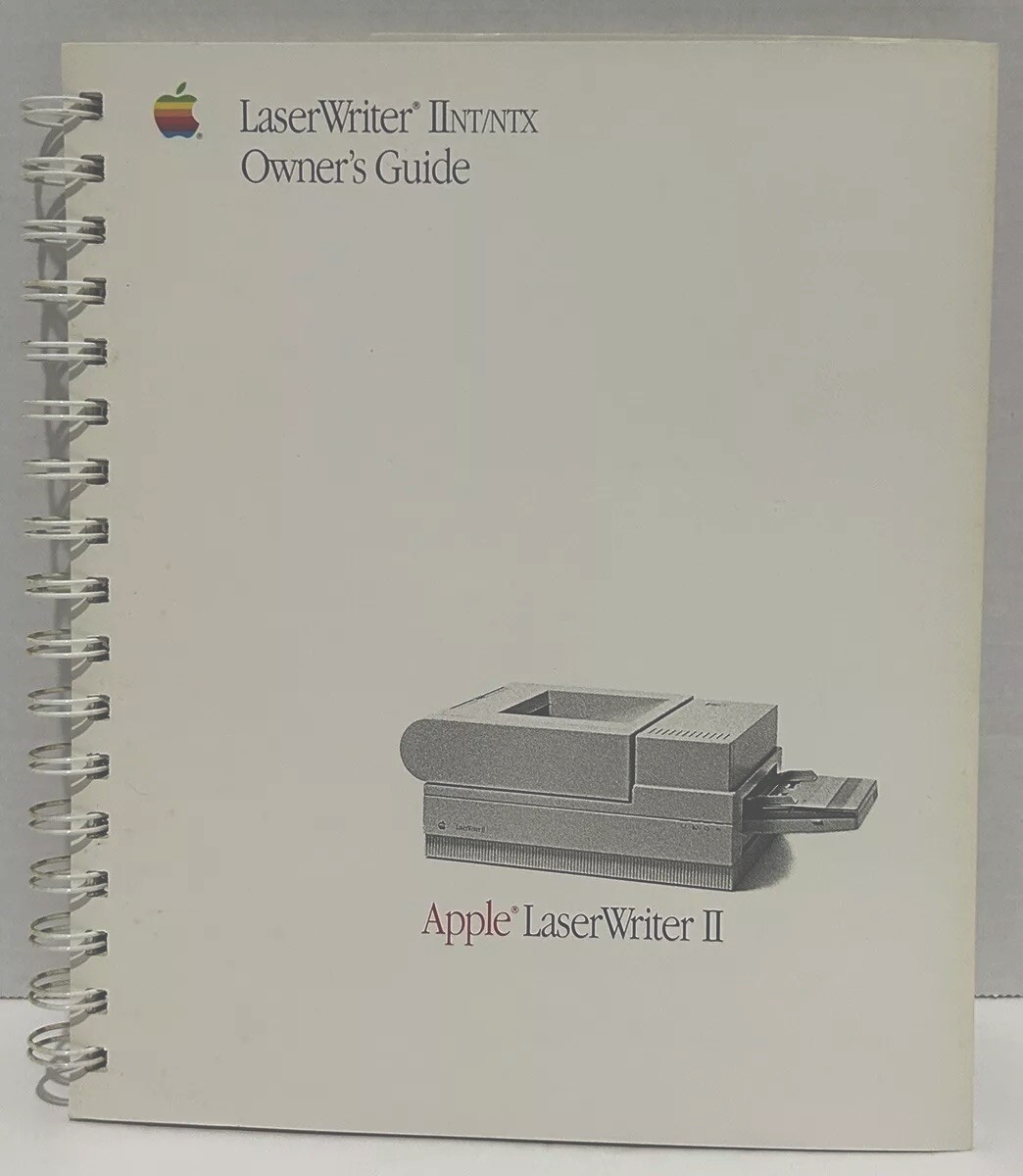 Macintosh LaserWriter IINT/NTX Owner’s Guide 1988 Apple Collector Vintage