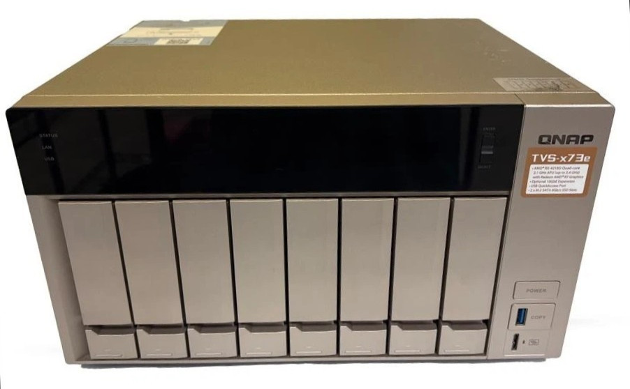 QNAP TVS-873e 8-Bay NAS, 2x 1TB HDDs, Network Attached Storage 8 Bay NAS