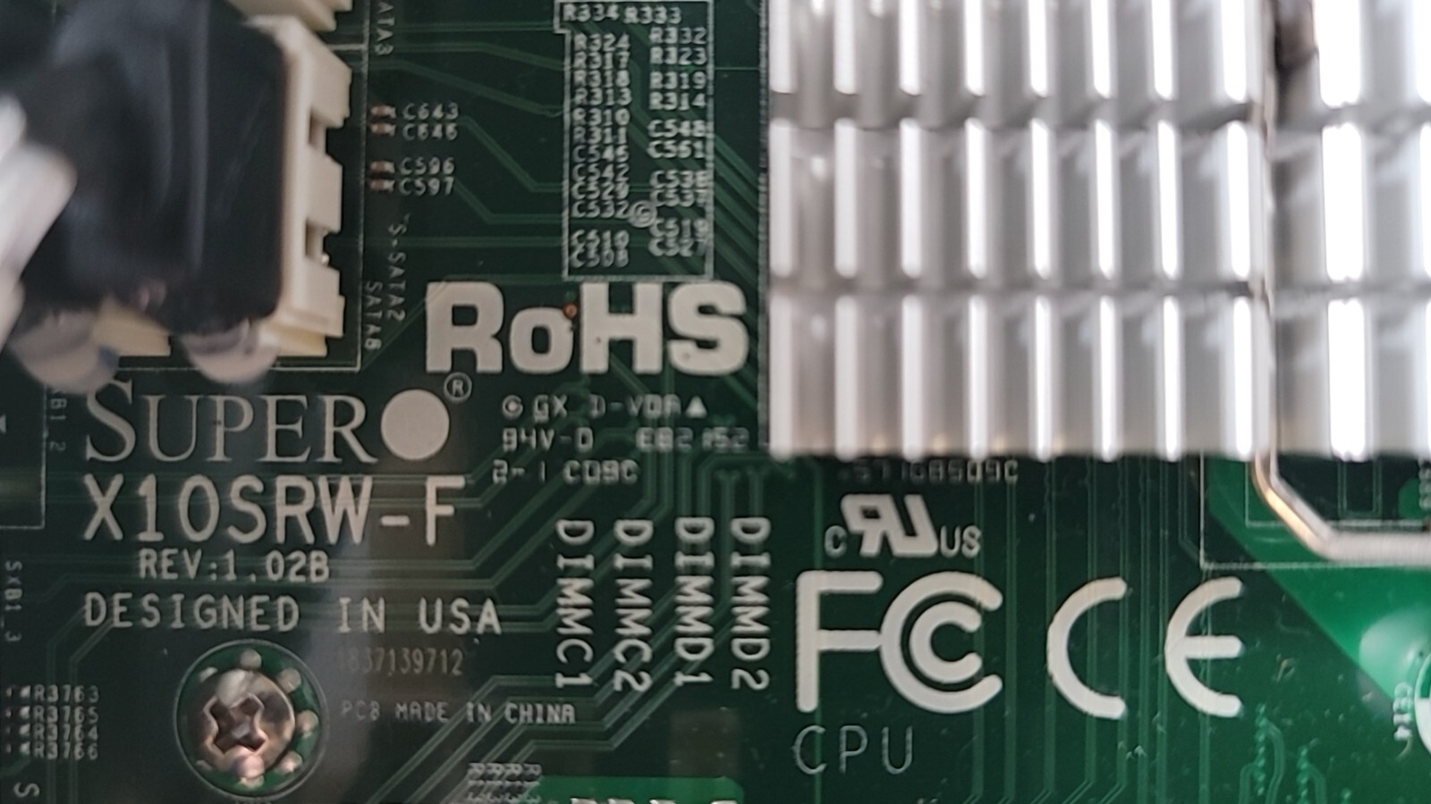 Supermicro X10SRW-F Server Motherboard with Xeon E5-1650 V4 Processor & Heatsink