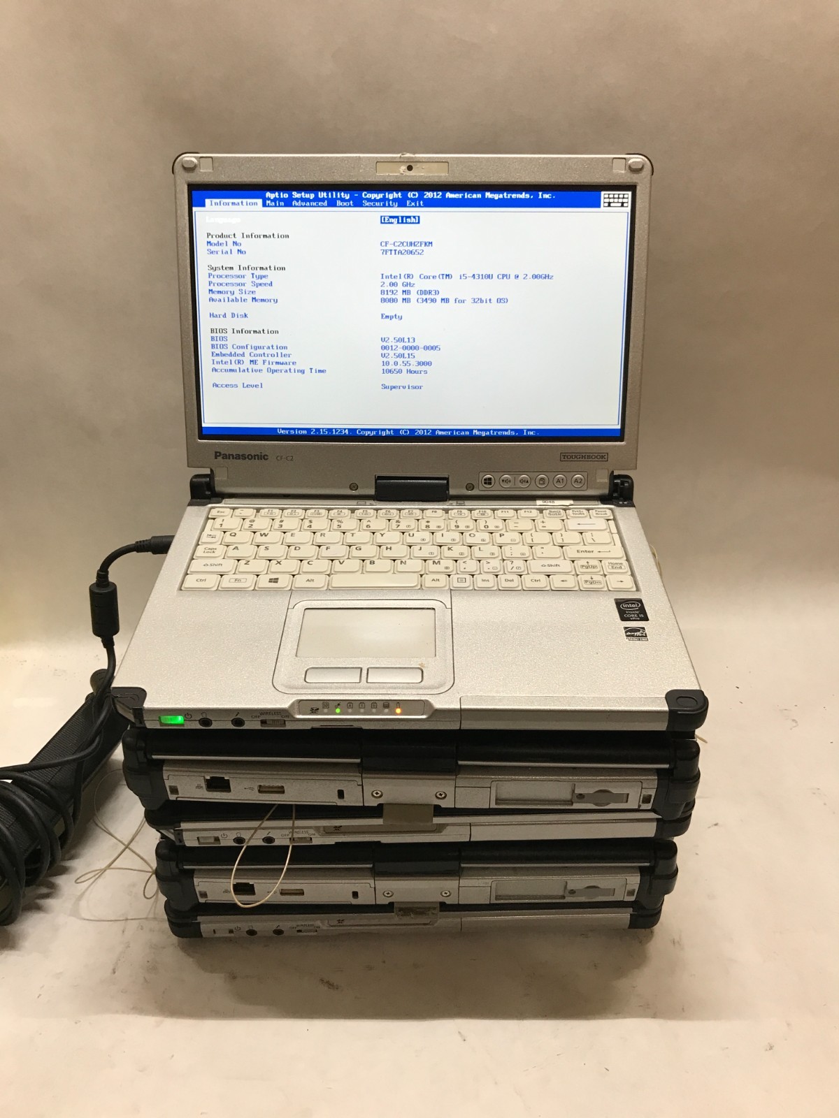 Lot of 5 Panasonic ToughBook CF-C2 Intel i5 4th Gen 8GB RAM NO HDD/OS READ - DW