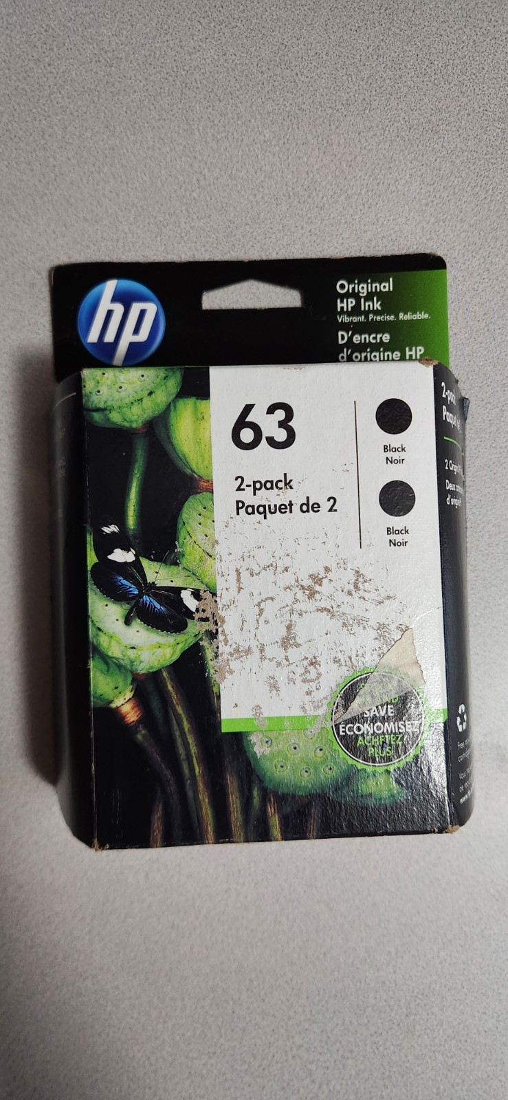 Genuine HP 63 Black Ink Cartridge (one) Exp Dec. 2020 Sealed. 1 Cartridge