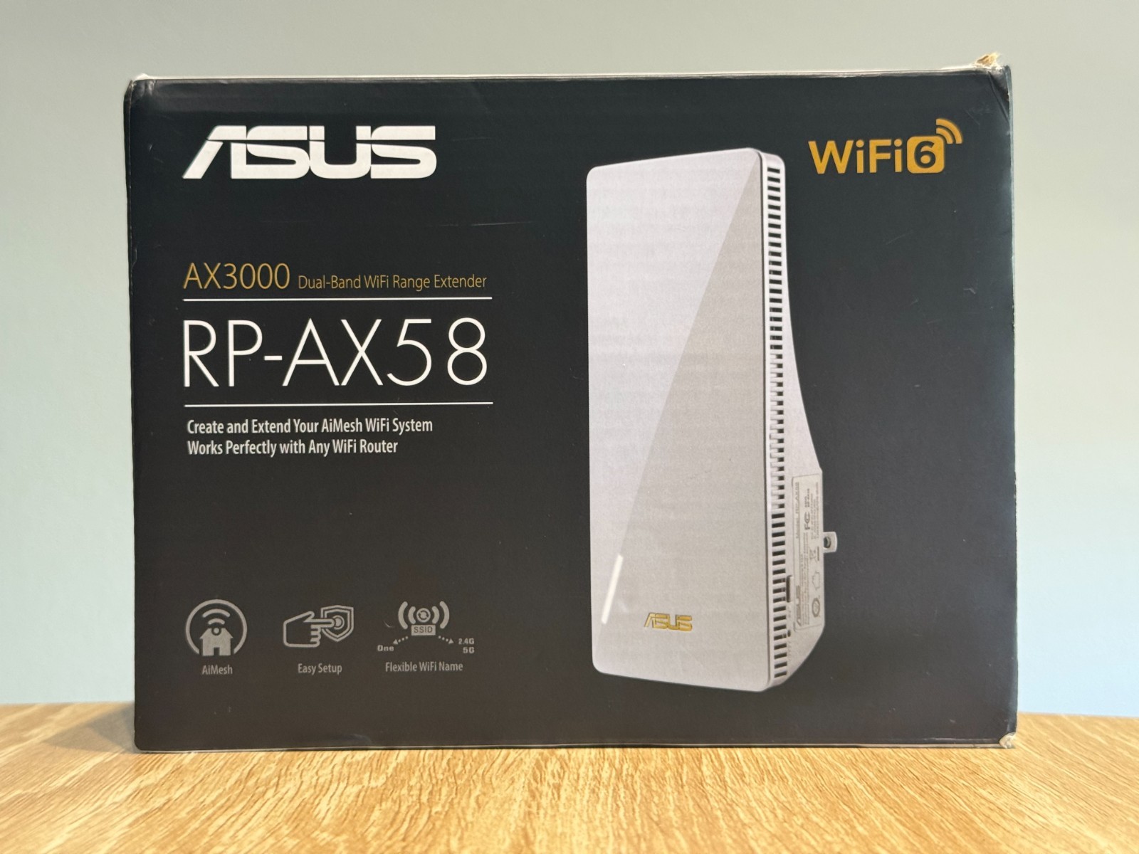 ASUS RP-AX58 AX3000 Dual Band WiFi 6 (802.11ax) AI Mesh Extender Repeater
